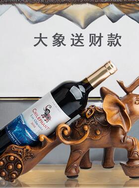 产地货源树脂酒架摆件仿木大象酒架吉象家居摆件欧式红酒酒架创意