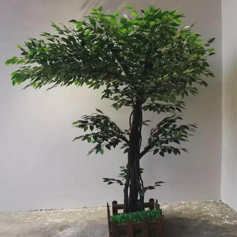仿真榕树仿真树干装饰大厅装饰树造景小树实木大型植物景观树