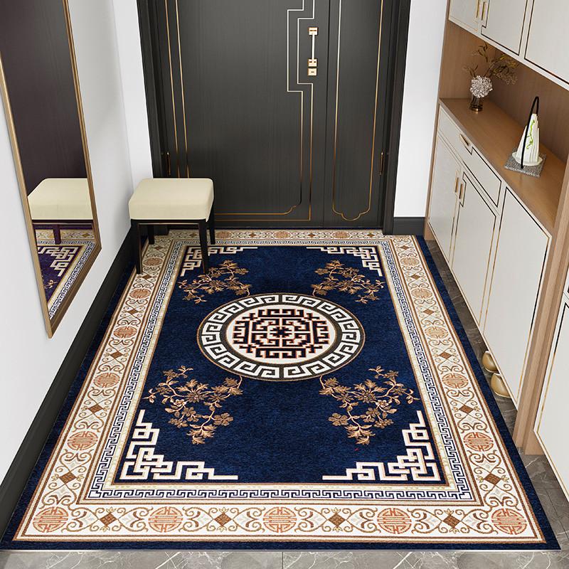 y禊3新中式入户门地垫门口外进门新房家用地毯高级感大门门垫客厅