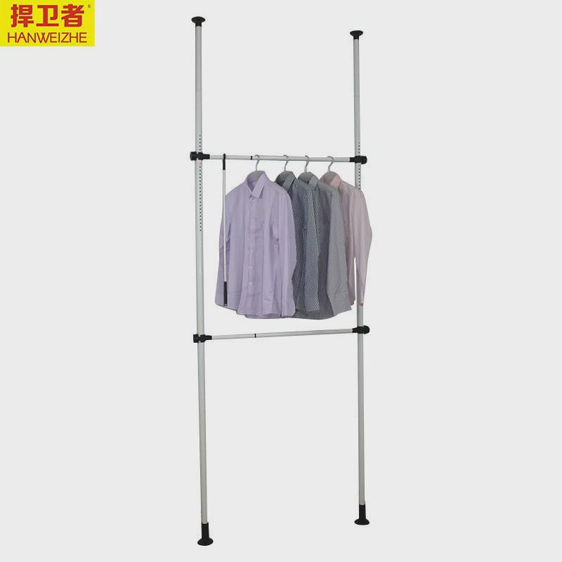 顶天立地挂衣架家用免打孔防风晾衣架固定阳台不锈钢晒衣架批发