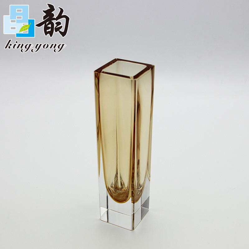 晶水晶玻璃韵套色花瓶精品创意水晶礼品插花家居摆件送亲人送女友