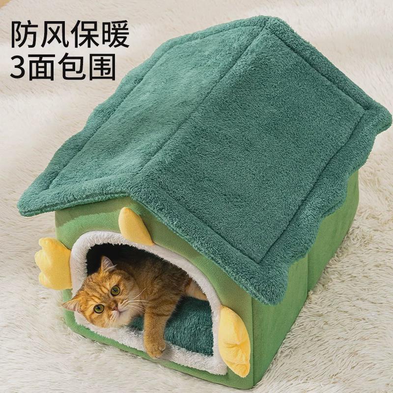 猫窝冬季保暖猫屋房子秋冬天封闭式宠物猫咪窝暖季宠物窝拆洗耐磨