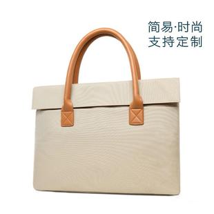 时尚女手提文件袋轻便大容量A4档案资料包印图案标语高级展业包