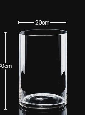 大花瓶大口径玻璃花瓶宽口透明广口敞口大口高款超高50阔口超大