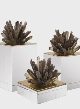 轻奢样板房间水晶软饰品摆件电视柜两边旁玄关创意架书房桌上摆设