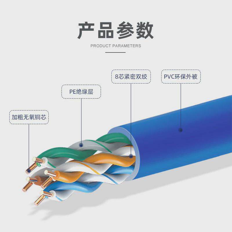 超六类网线超五类无氧铜工程网线cat5e电脑网络双绞线线足305米