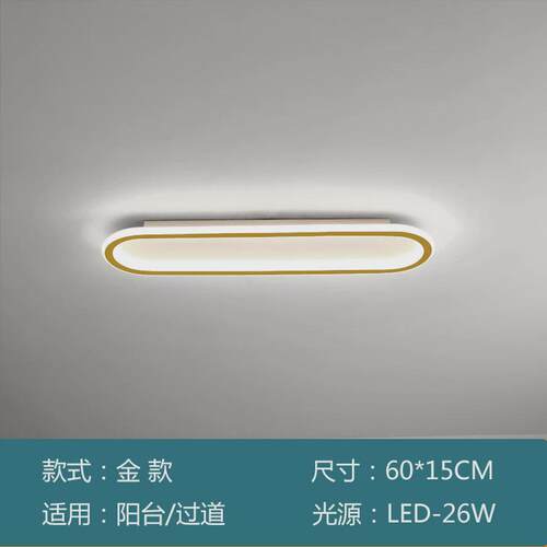 超薄LED吸顶灯现代简约阳台过道走廊衣帽间入户玄关小灯长条灯具
