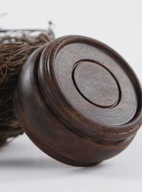黑枝木球形实木质圆底座迷你摆件小木托木座子木雕工艺品水晶球座