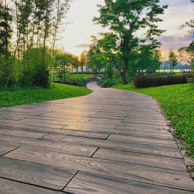 水泥仿木地板无机水曲柳高分子预制防腐户外景区水泥栈道板