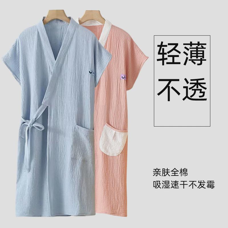 纱布浴袍女款成人柔顺吸水速干纱棉可穿浴巾夏季薄款2024新款全棉