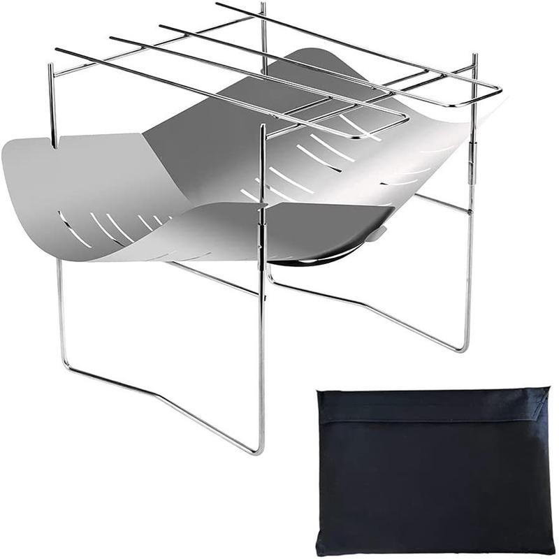 户外野炊不锈钢架易收纳焚火台野营篝火盆烧烤架焚火折叠柴火炉子