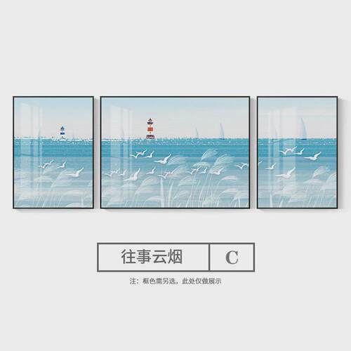 客厅沙发背景墙装饰画现代简约手绘三联挂画餐厅卧室艺术墙面挂画