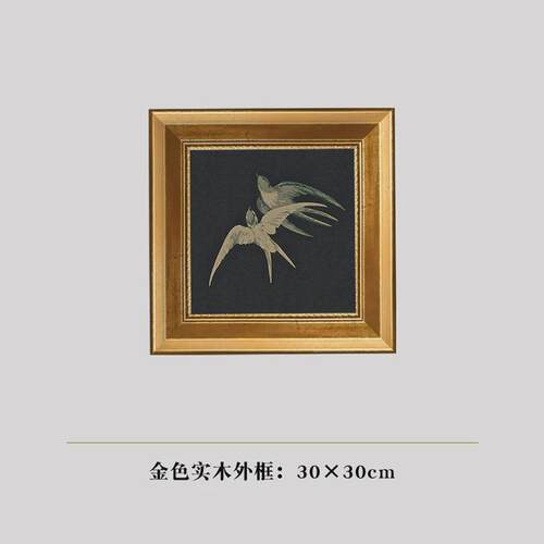 法式混搭客厅沙发背景墙装饰画古典花鸟中国风复古艺术组合挂画