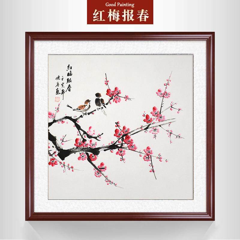 葫芦茶楼纯手绘福禄图客厅沙发装饰壁画餐厅卧室国画花鸟装饰挂画