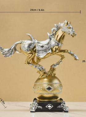 北欧现代骏马树脂工艺摆件创意轻奢客厅电视柜玄关酒柜家居装饰品