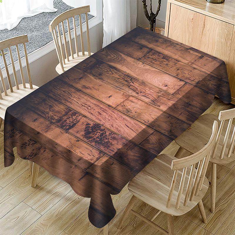 一件起订木纹桌布酒店家用装饰布台布3d数码印花涤纶防水桌布