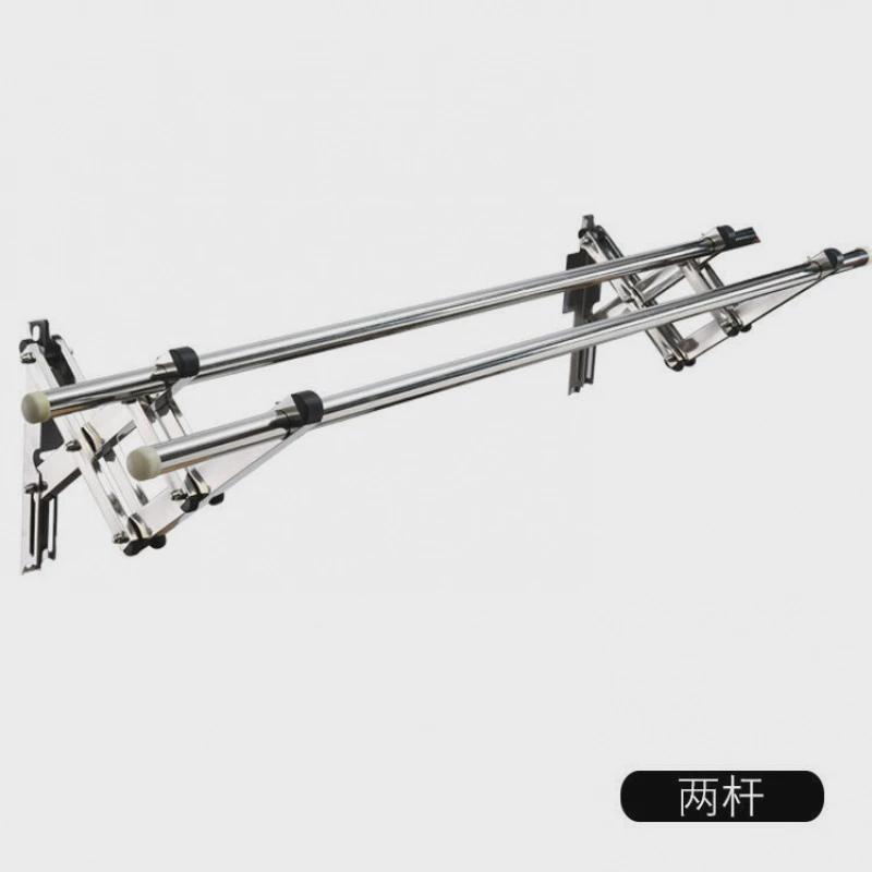 晾衣杆阳台外伸缩晒衣架凉推拉折叠室外不锈钢窗外外墙壁挂式