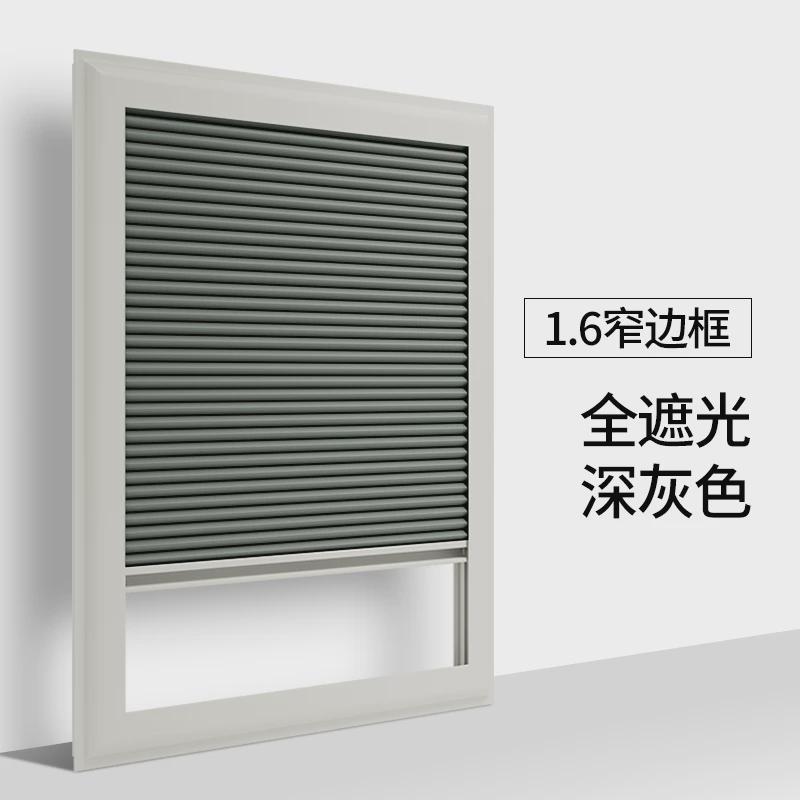 KI9S内开百叶窗帘免打孔厨房浴室内倒遮光隔热窗户内嵌式蜂