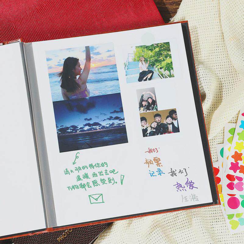 567810寸相册本纪念册覆膜自粘贴式复古皮质感手工diy成长相册