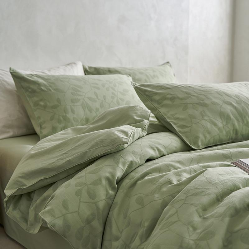 床上用品60支全棉三层纱提花四件套纯棉被套床单纯色春夏南通家纺