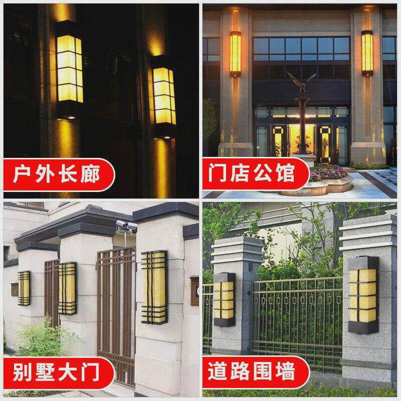 仿云石户外防水中式方形壁灯庭院灯过道走廊中国风景观灯小区酒店