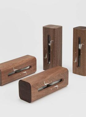 办公室木质沙漏木制厨房计时器黑胡桃桌面装饰摆件复古木制计时器