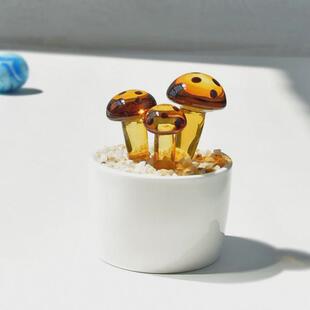 淄博琉璃摆件博山多肉豆芽盆栽仙人掌铃兰花植物水晶玻璃创意