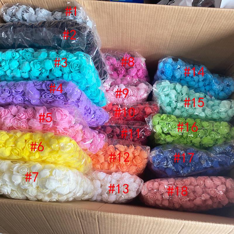 严选外贸3.5cm泡沫花玫瑰花pe花头diy材料包辅料配件环喜糖盒小花