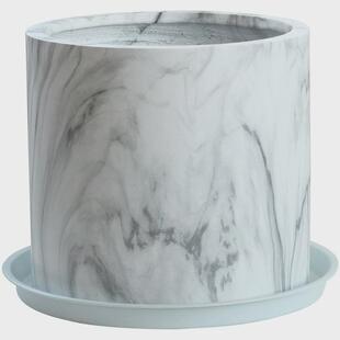 仿大理石琴叶榕白色创意大号纹绿植盆栽容器北欧简约客厅落地花盆