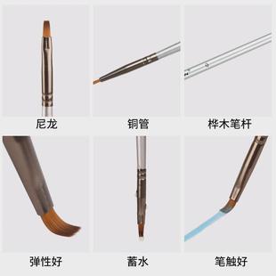 中盛画材银色短描尼龙水彩水粉勾线笔油画勾边笔手绘杆笔12支套装