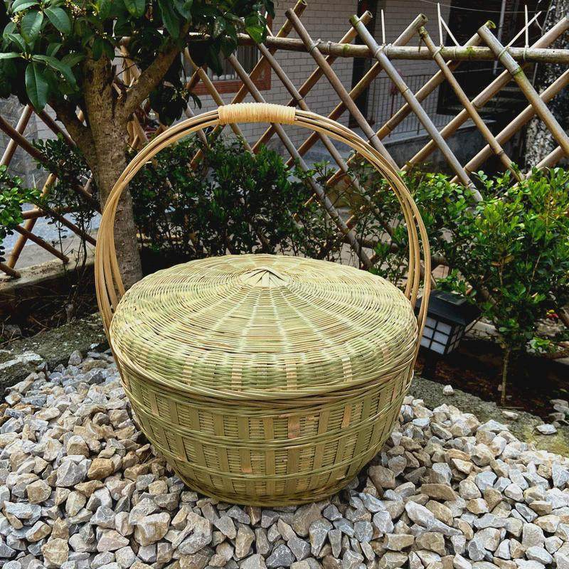 批发手工编织竹篮子拜拜提篮子结婚老式水果筐鸡蛋竹编收纳筐带盖,收纳整理,橱柜收纳筐,淘宝优惠券,粉丝福利购,淘宝优惠卷