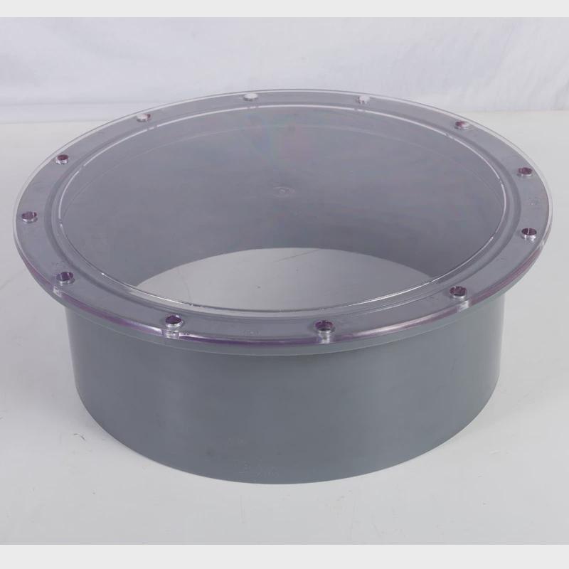 厂家定制喷淋塔PP塑料检修口阻燃15寸16透明视有机窗玻璃观察