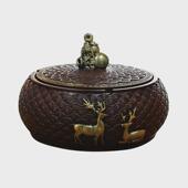 办公室带盖防飞灰防烟味大容量带内胆客厅烟灰缸中式 烟灰缸