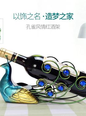 红酒架摆件铁艺红酒架葡萄酒架酒柜摆件支持代发彩绘复古酒架
