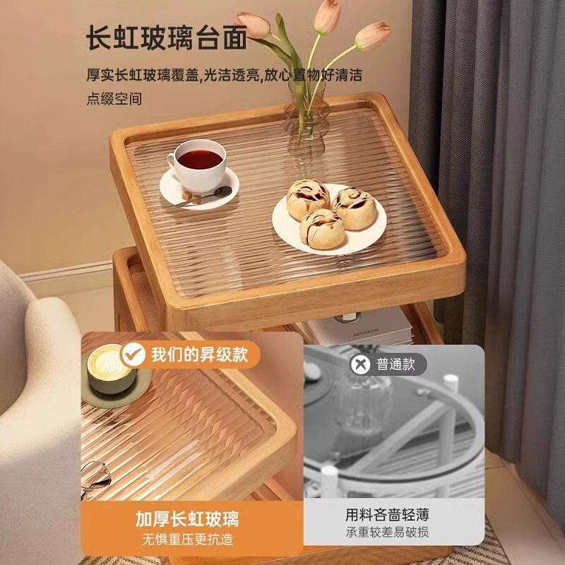 实木沙发边几边柜客厅小茶几小桌子卧室床头柜置物架分层收纳储物