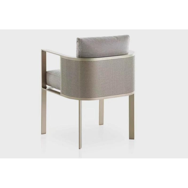 户外不锈钢椅子阳台304家用休闲靠背椅加厚餐椅单人扶手庭院座椅