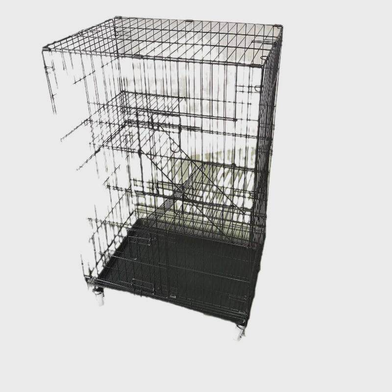 加粗铁丝免安装折叠宠物笼双层猫笼狗笼大中猫别墅猫窝狗小型犬狗
