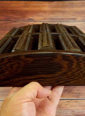 实木鸡翅木脚排脚底按摩器脚部足部滚轮式搓家用穴位木质按摩器