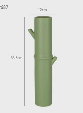 陶瓷花瓶花器创意插花摆件仿竹子中式家居竹筒插客厅竹节配饰玄关