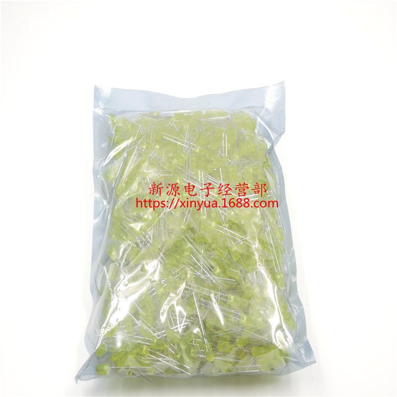 5MM黄发黄黄色发光二极管LED灯发光管F5黄灯1包1000个
