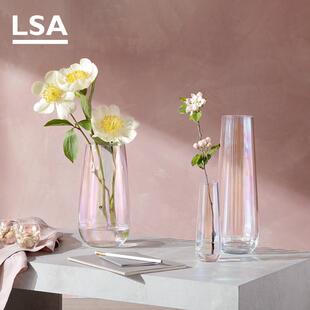 英国LSA花瓶鲜花插花摆件玻璃郁金香水培花器小客厅装饰乔迁礼物