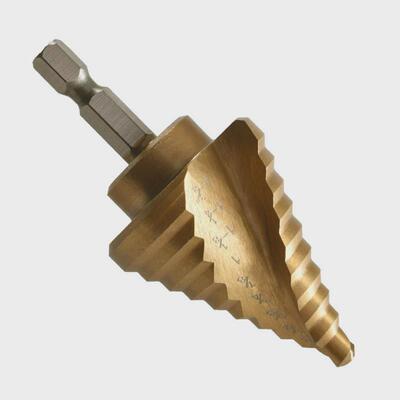 6pcs英制宝塔钻手电钻打孔钻头套装中心冲组合工具六角螺旋阶梯钻