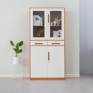 钢制文件储物柜办公室资料铁皮书柜带锁财务凭证档案抽屉式矮柜