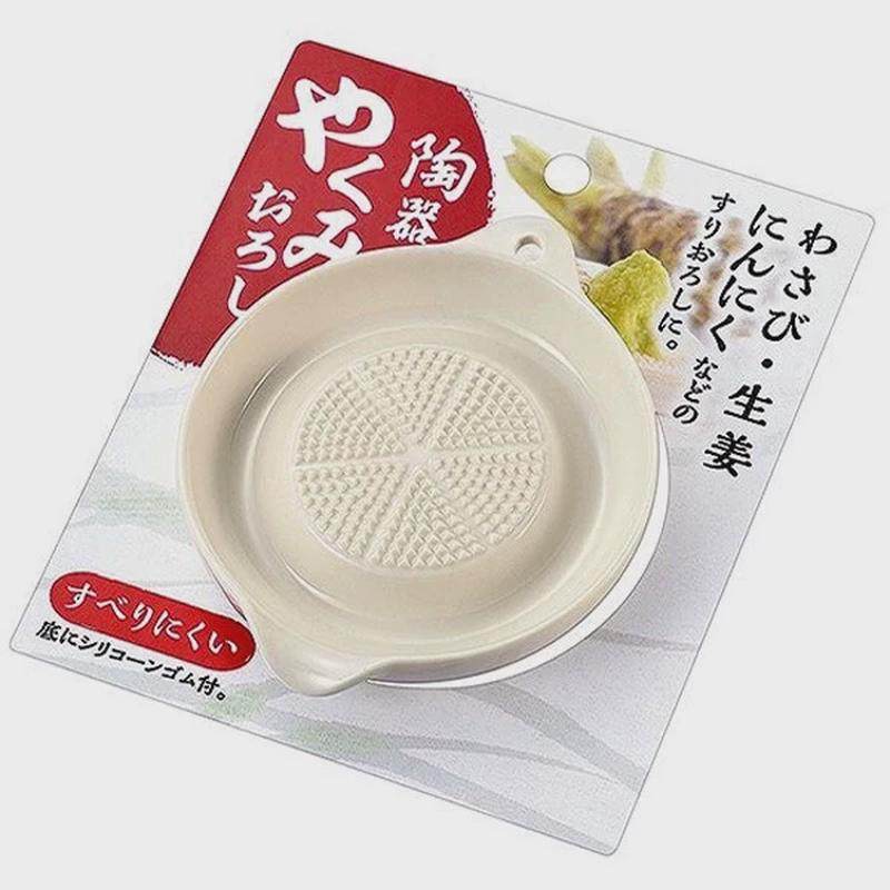 日本进口ECHO多功能陶瓷手动生姜磨泥器磨蒜泥碟芥末蒜蓉研磨工具