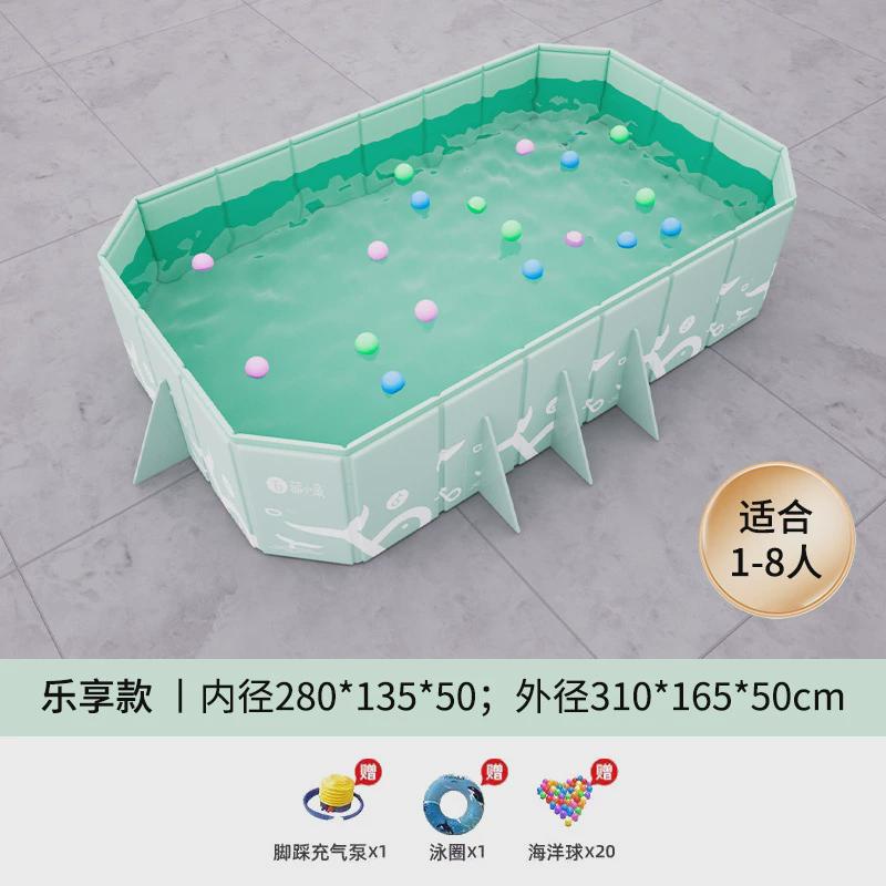 免充气游泳池儿童戏水池家用户外大型成人游泳池可折叠木板水池