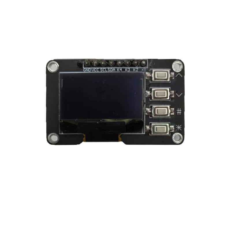 0.96寸OLED显示屏12864屏模块带矩阵4个按键接口 键盘IIC SSD1306