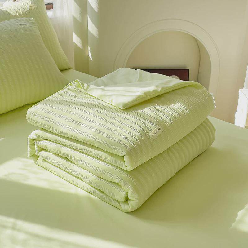 夏季可夏凉被泡泡纱机水洗棉大豆夏被三四件套春秋单人薄空调被子