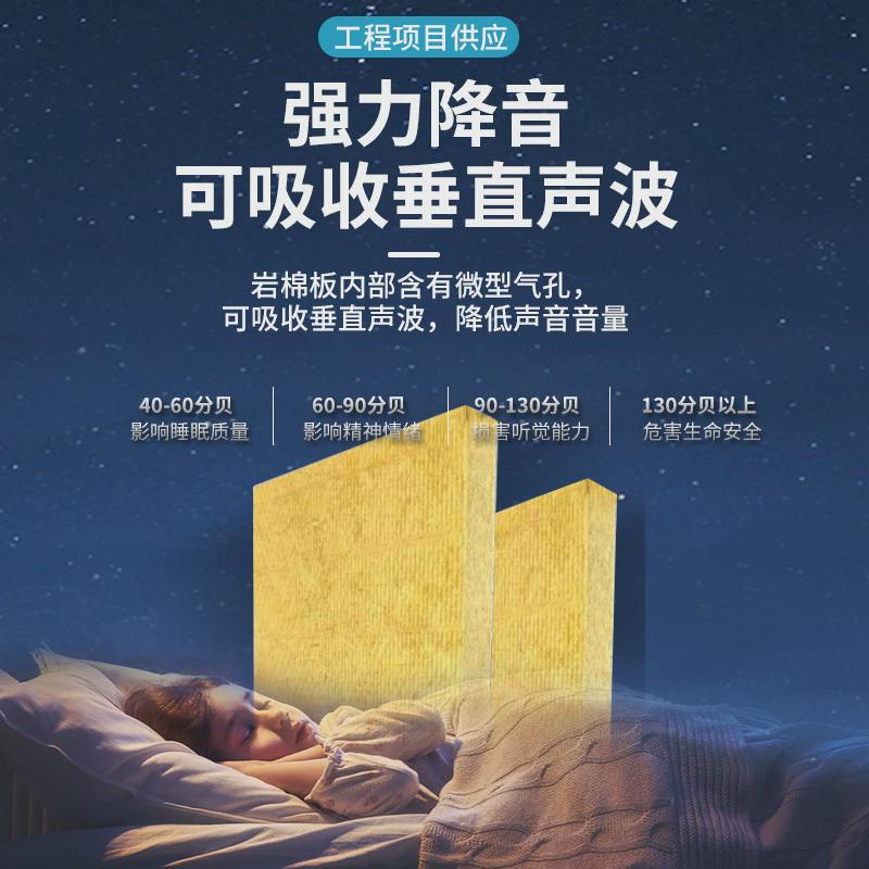 a级防火隔音阻燃隔热岩棉板憎水岩棉大棚厂房龙骨填充保温棉材料