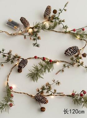 圣诞节装饰红果圣诞松果led灯串灯串铜丝灯节日灯串创意装饰灯
