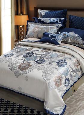 86m0婚婚庆四件套床上用品奢华大红刺绣贡缎六八十件套结欧式